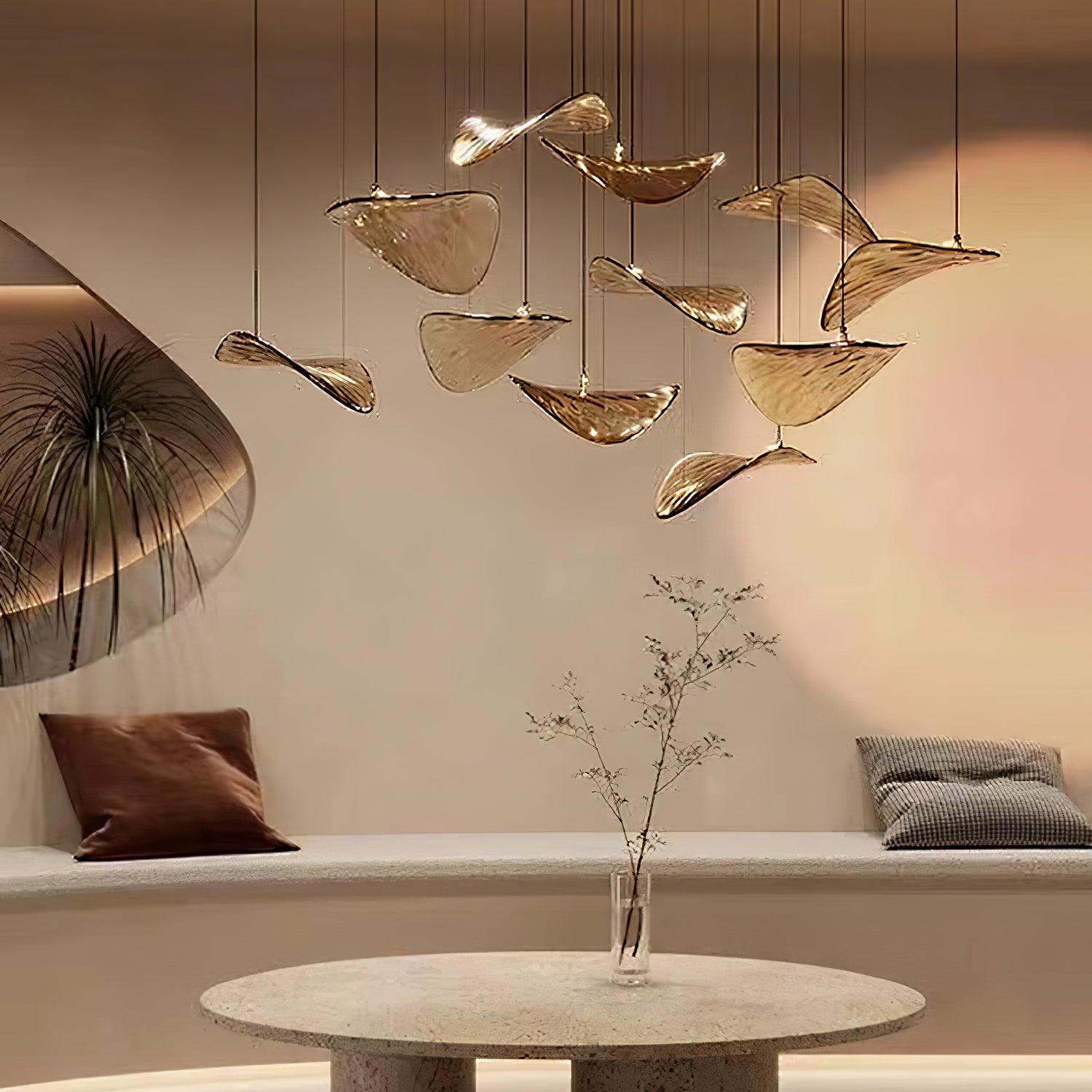 DIY Floating Leaf Chandelier