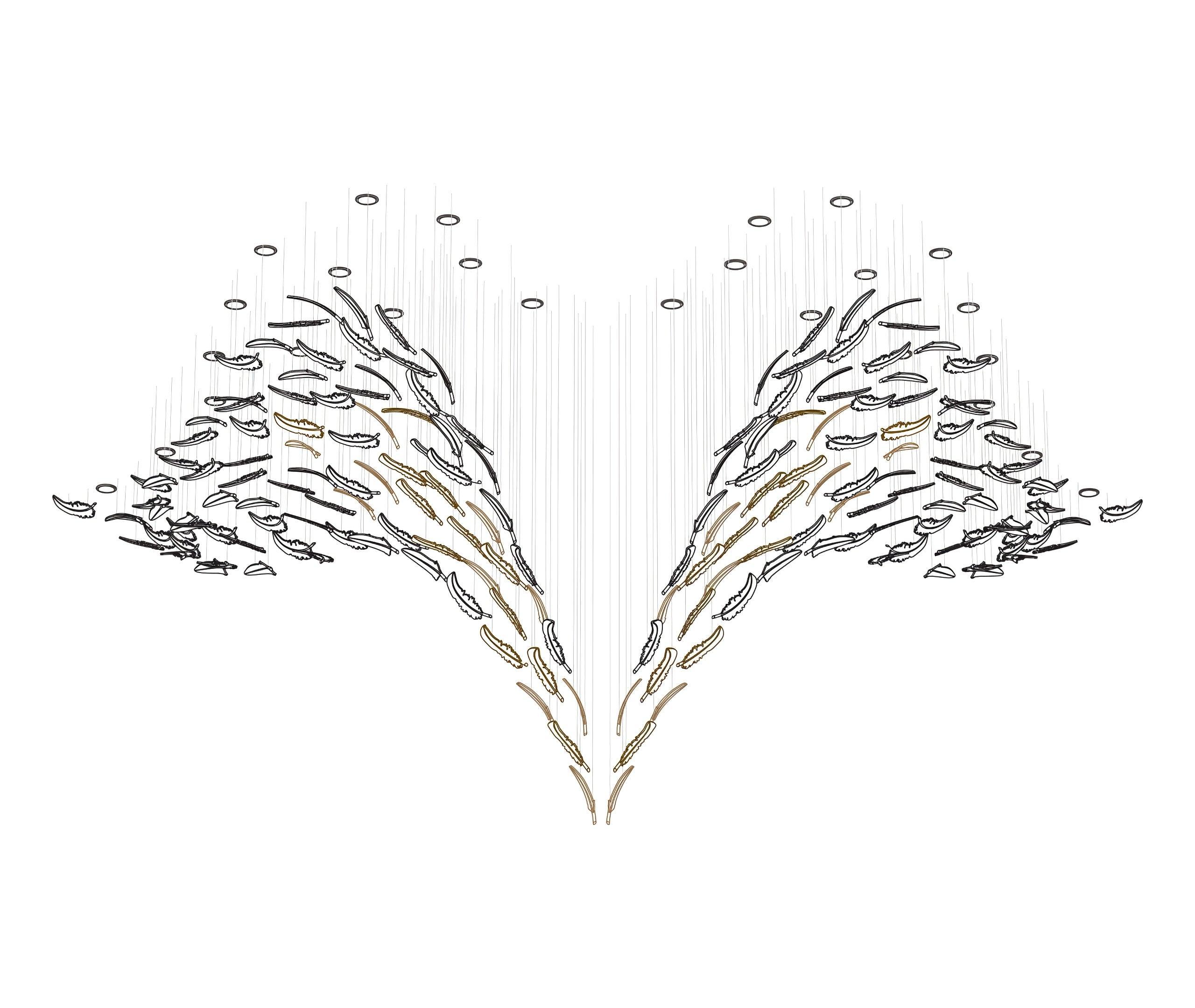 DIY Glass Feathers Chandelier