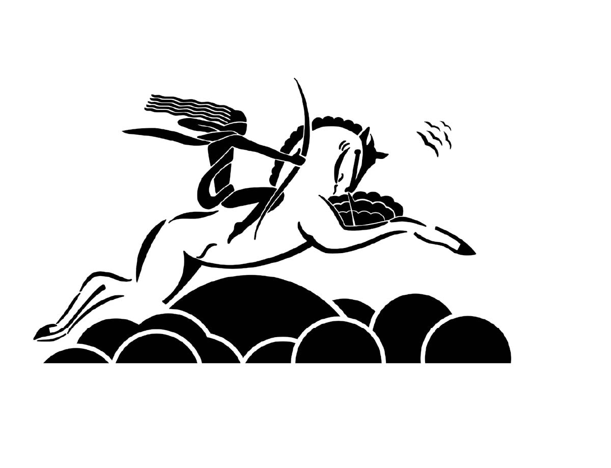 Custom Art Deco Diana Horseback Wallpaper