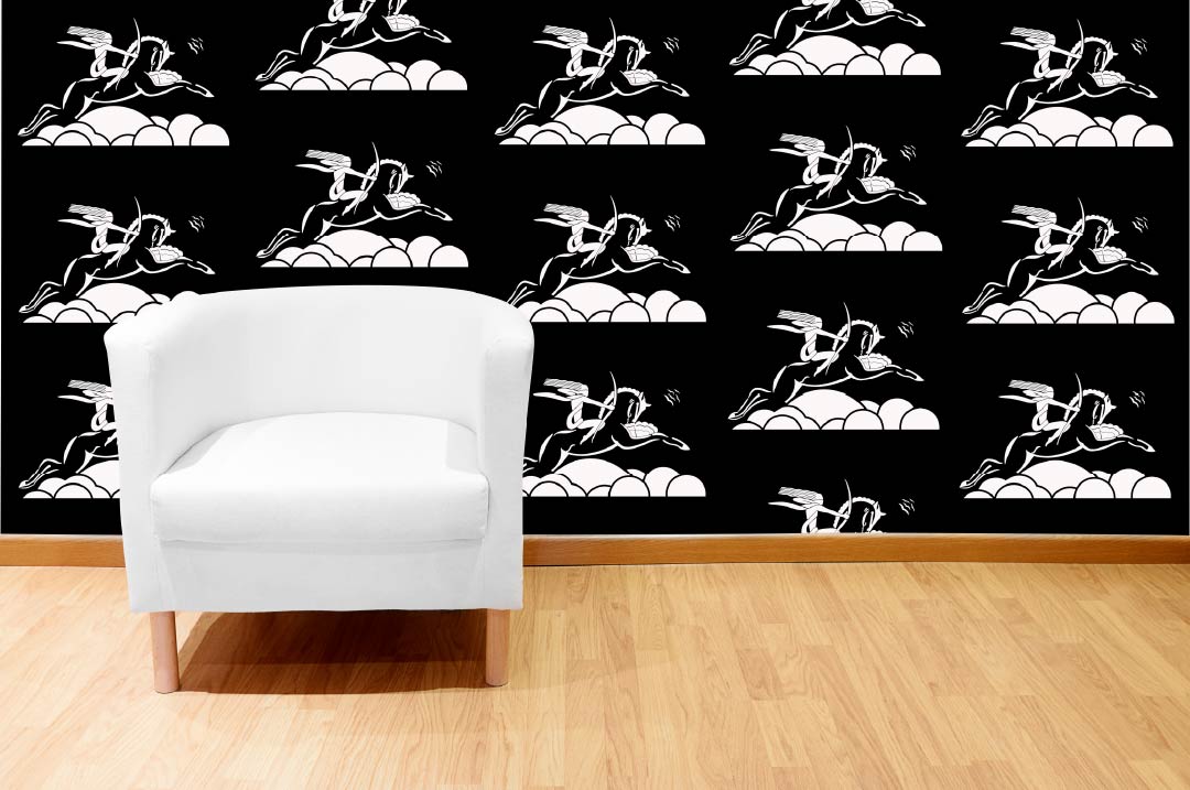 Custom Art Deco Diana Horseback Wallpaper
