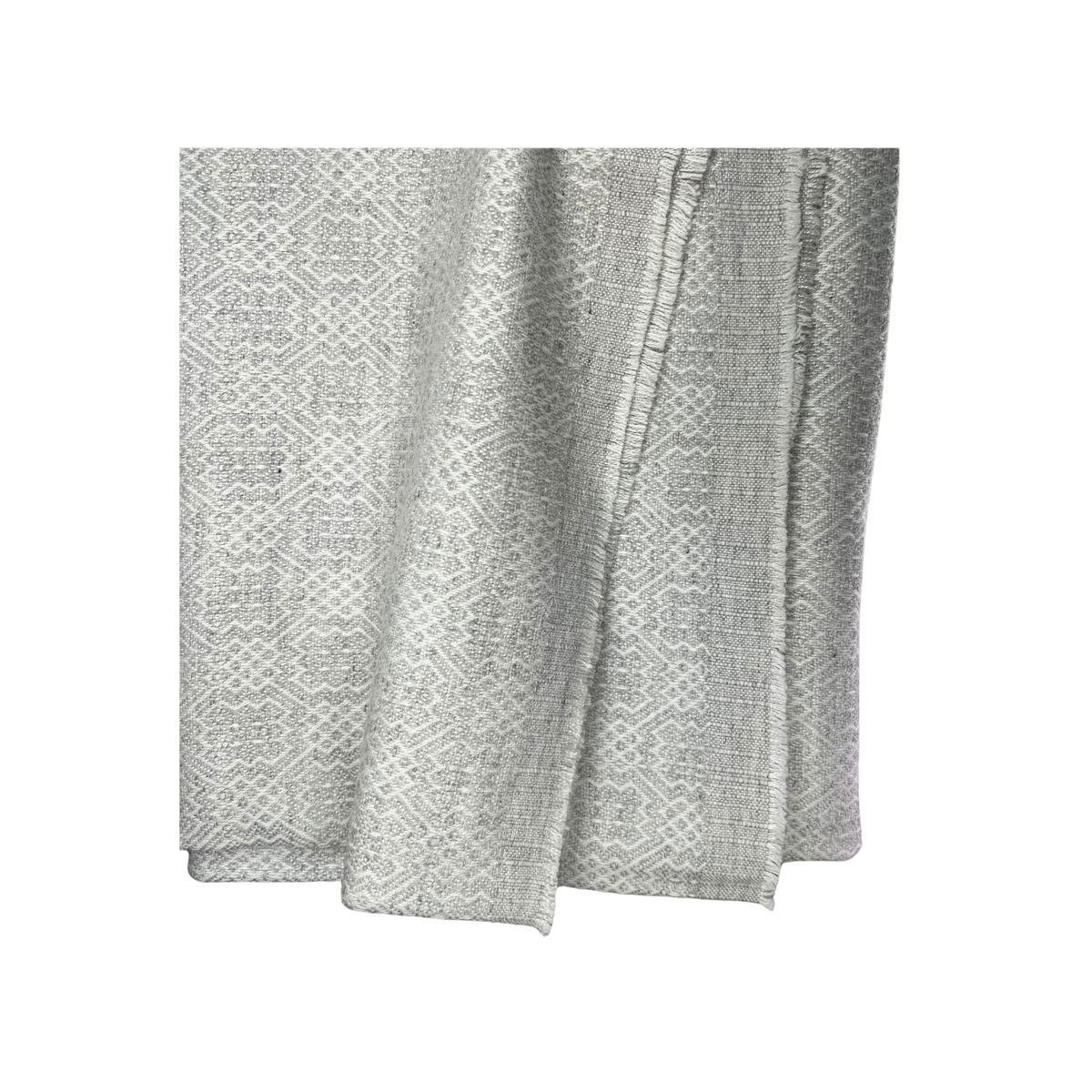 Dhanvi Patterned Cashmere Blanket - Light Grey - Source by Studio Skara