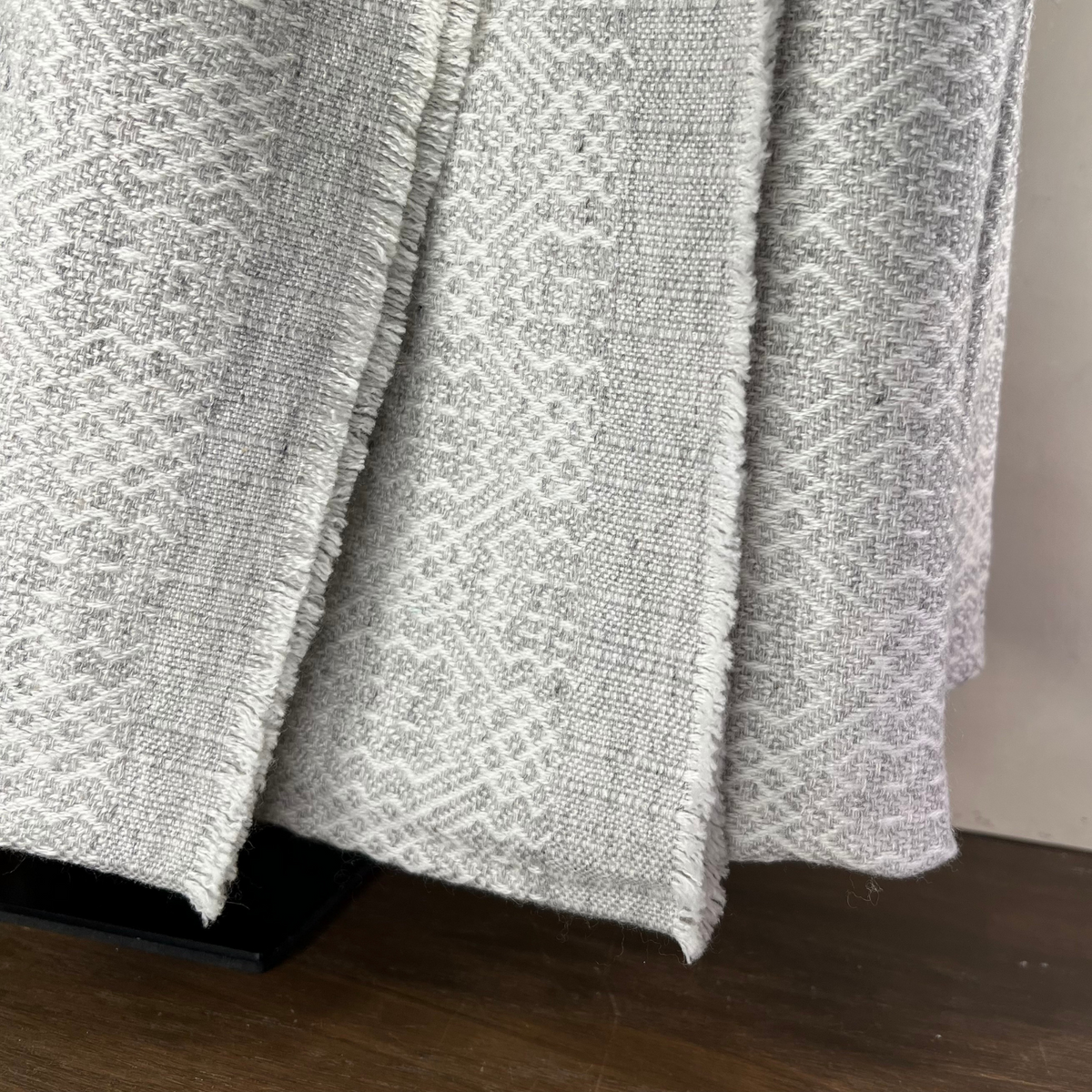 Dhanvi Patterned Cashmere Blanket - Light Grey - Source by Studio Skara, view 2