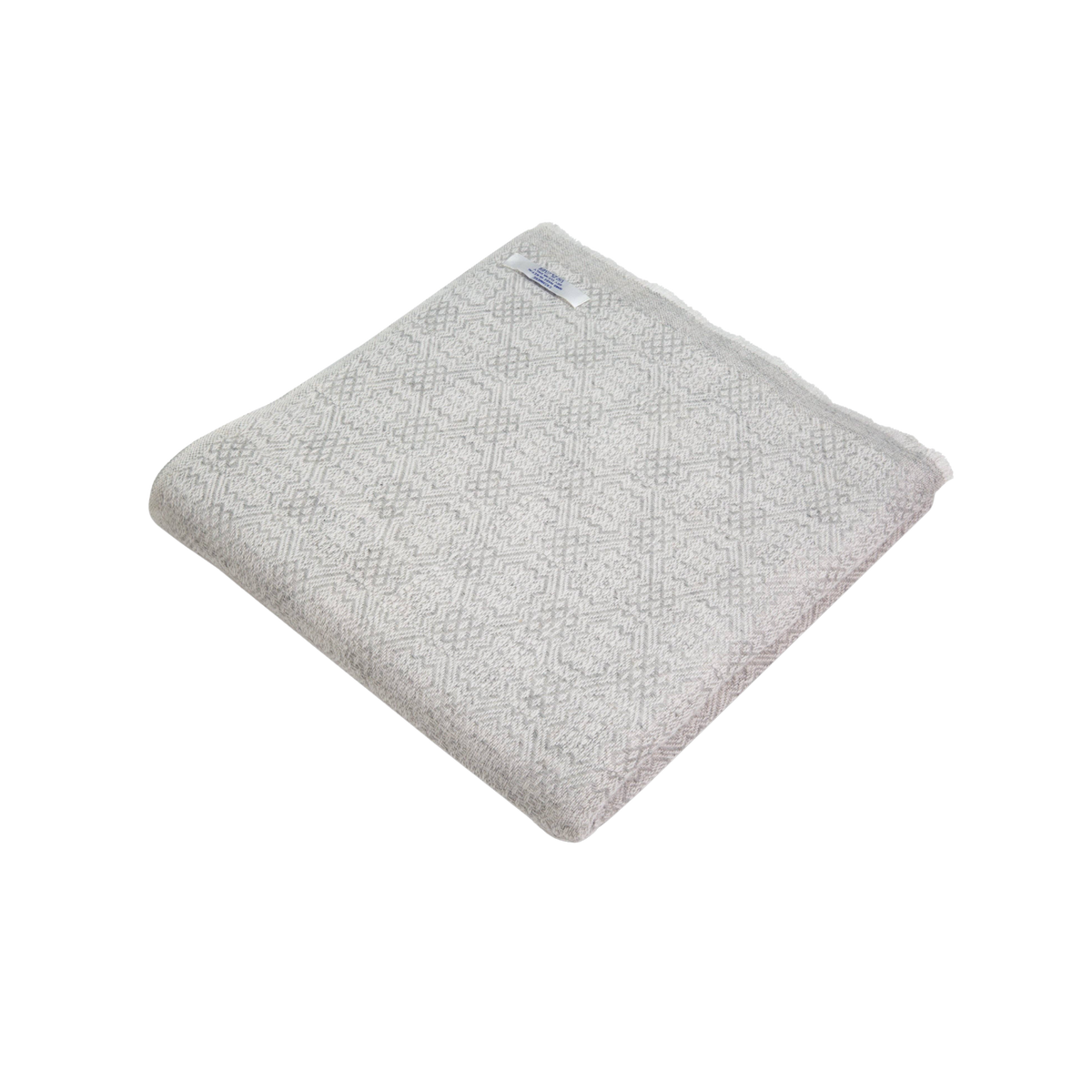 Dhanvi Patterned Cashmere Blanket - Light Grey - Source by Studio Skara, view 5