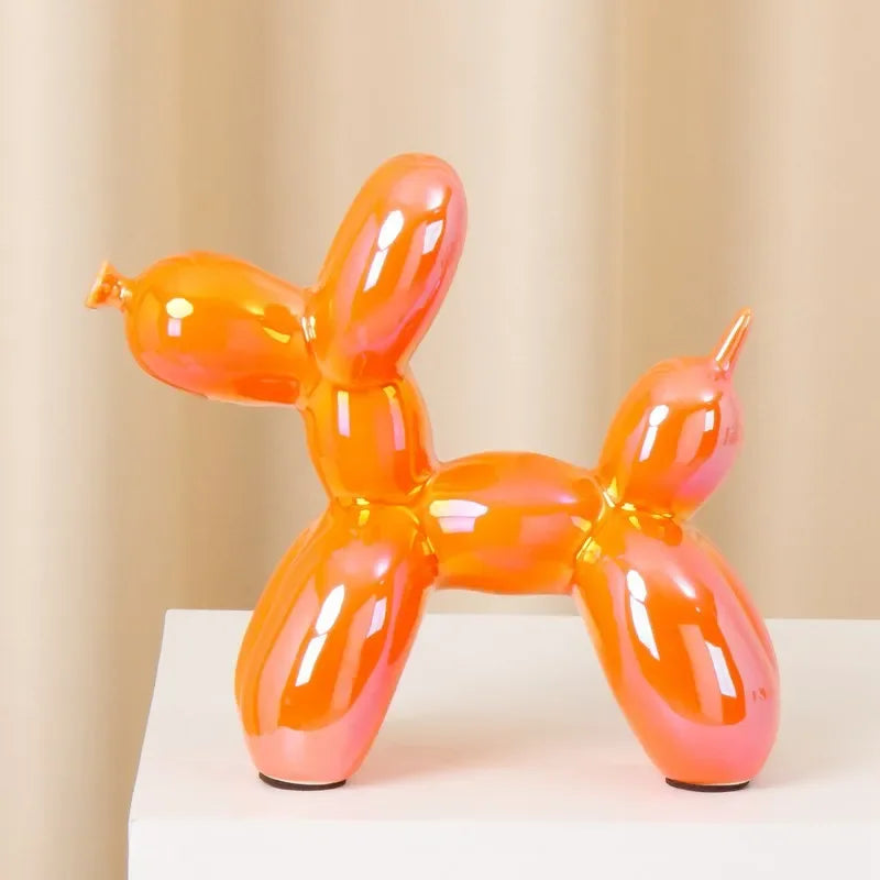 Dog Figurine - Handmade Ceramic Orange