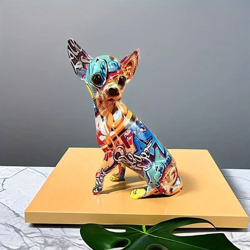 Doll Dog Sculpture - Modern Vibrant White