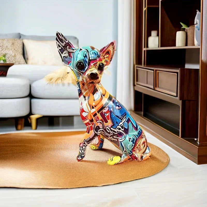 Doll Dog Sculpture - Modern Vibrant White