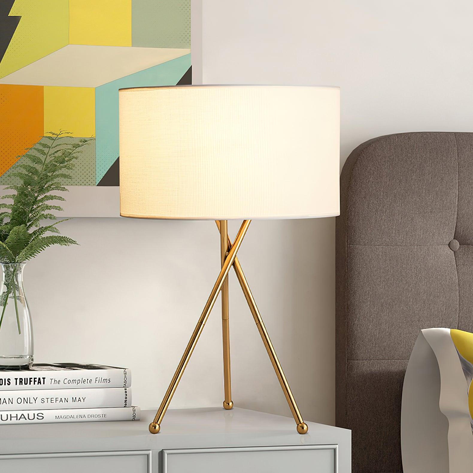 Drum Shaped Table Lamp 13.8"