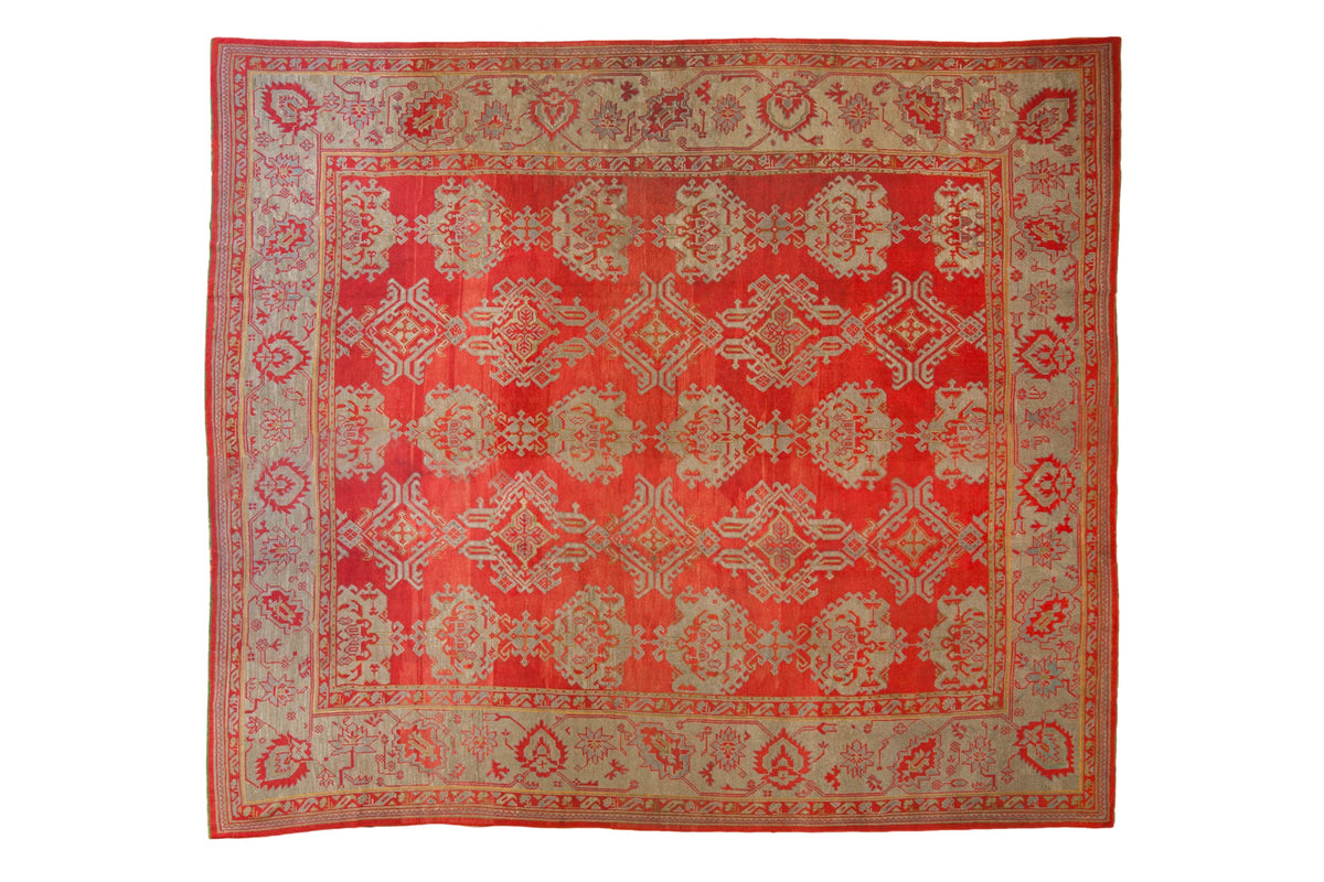 13.5x15 Antique Oushak Square Carpet