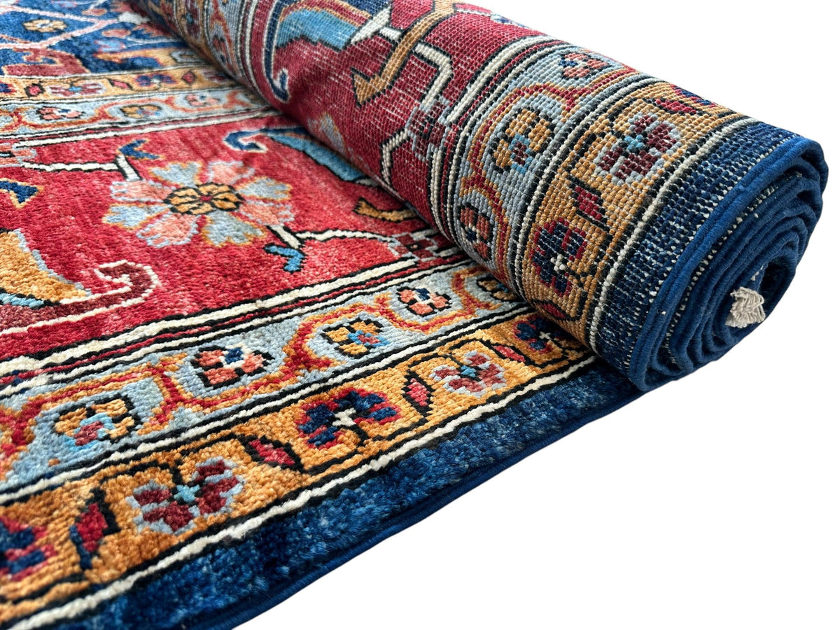 Afghan Bidjar Rug 9x12 | Navy, Red & Gold | Hand-Knotted Wool - Rugistan, view 14