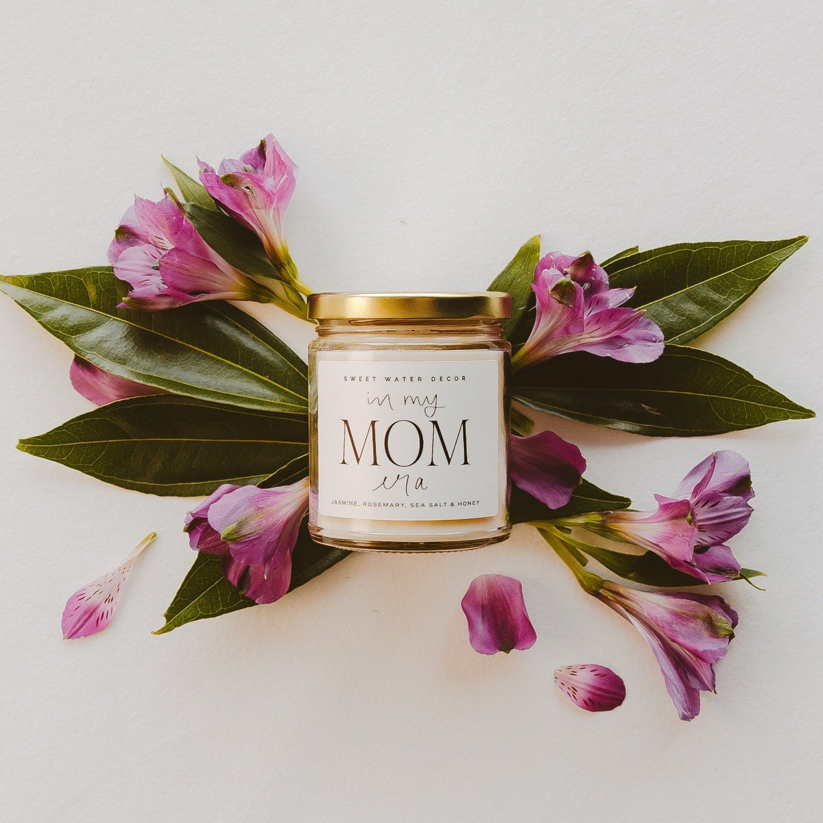 In My Mom Era Soy Candle - Clear Jar - 9 oz (Wildflowers and Salt) - Sweet Water Decor, view 2