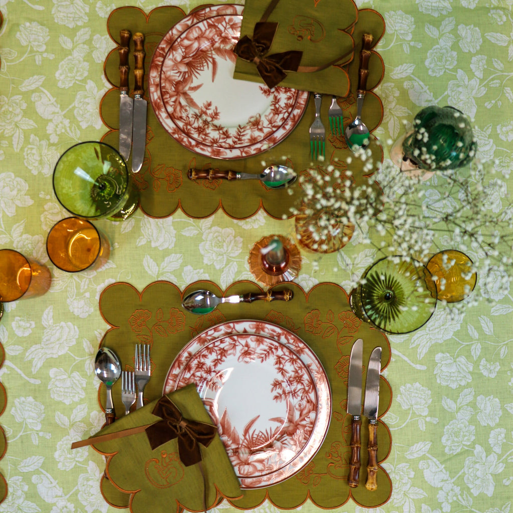 100% Premium Linen - Eden Flora Parlour Tablecloth