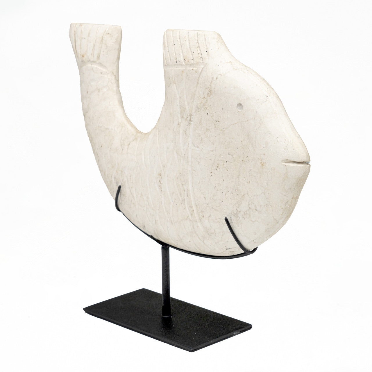 Stone Fish Sculpture With Stand