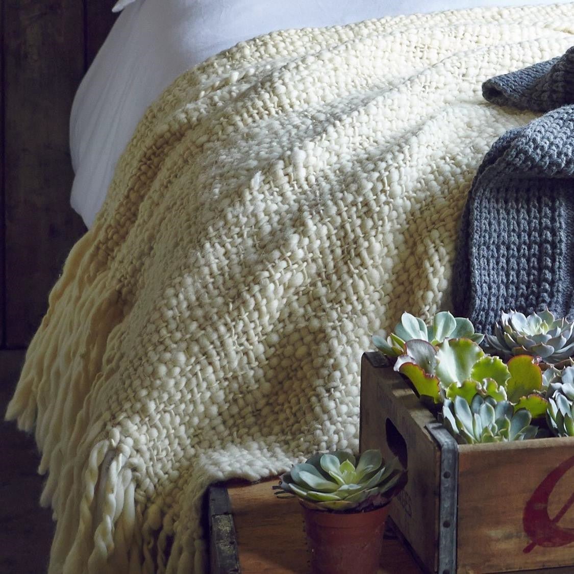 Flame Chunky Wool Blanket - Homelosophy, view 14
