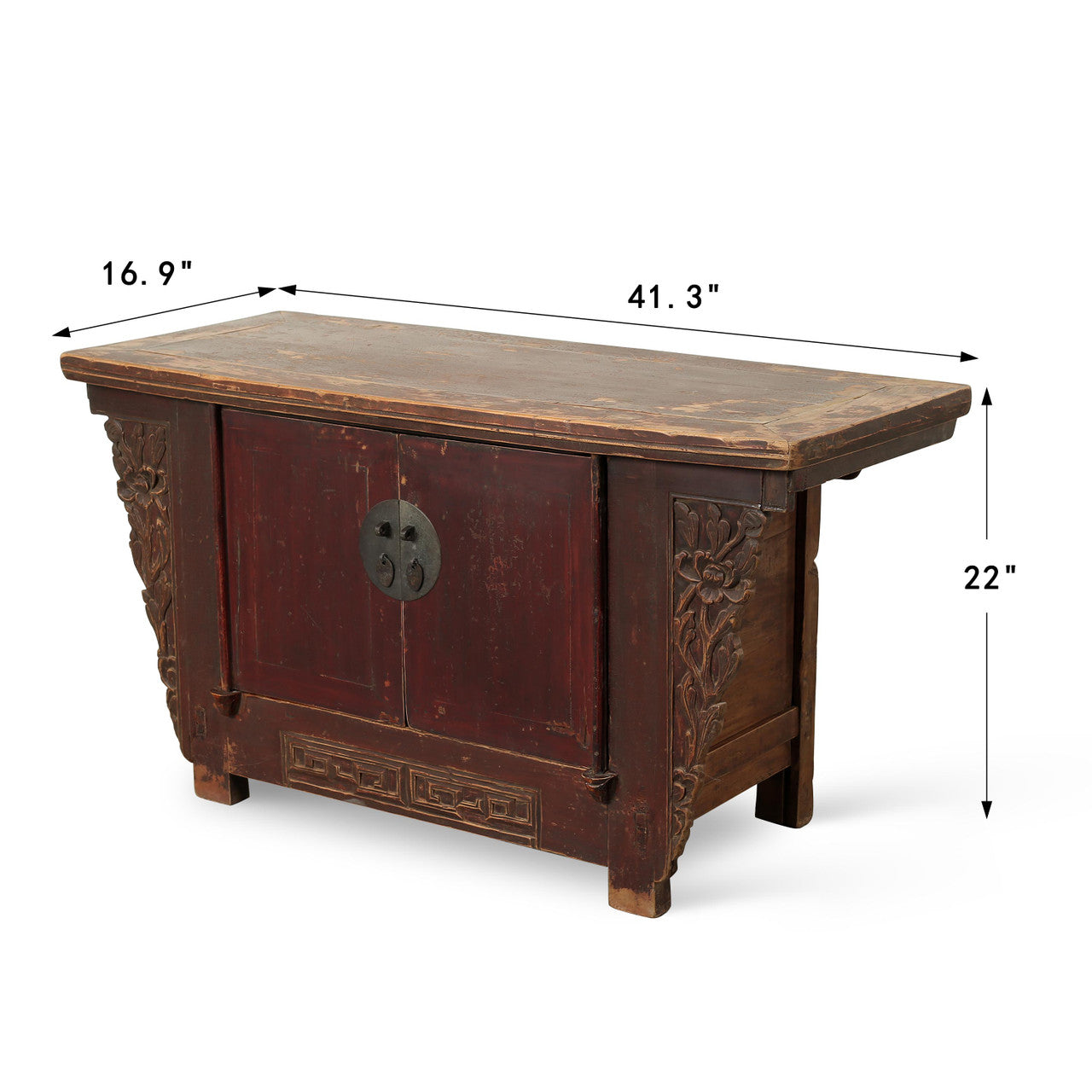 Antique cabinet with 2 doors 41x17x22H