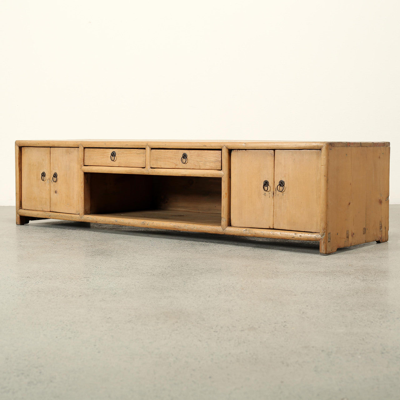 Antique cabinet with 2 drawers and 4 doors 62.2x17.7x14.6H