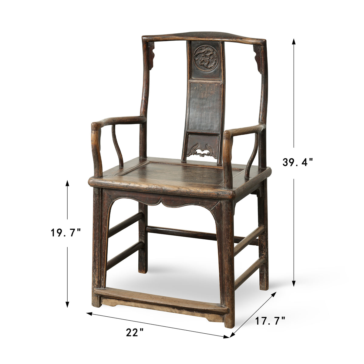 Antique Southern Official's Hat Chair 22x17.7x39.4H