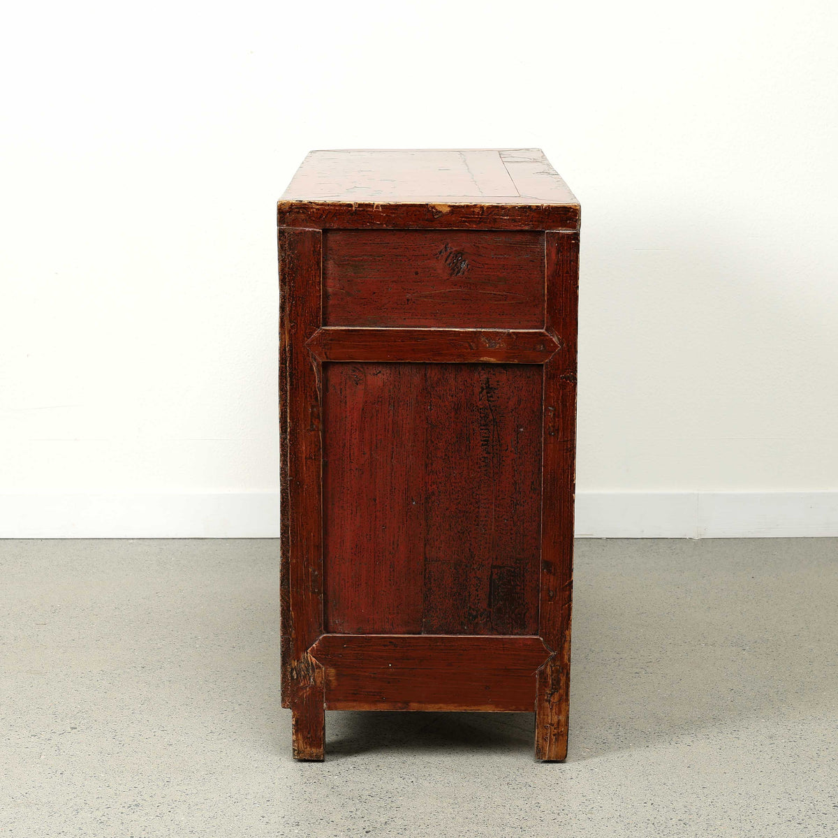 Antique sideboard with 2 doors 41.3x17.3x33.5H original polychromy