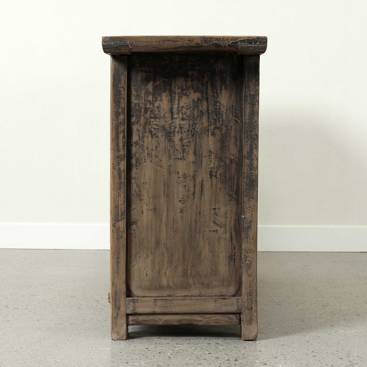 Vintage Sideboard with 4 Doors Distressed Black 57.5"x18.1"x34.6"H