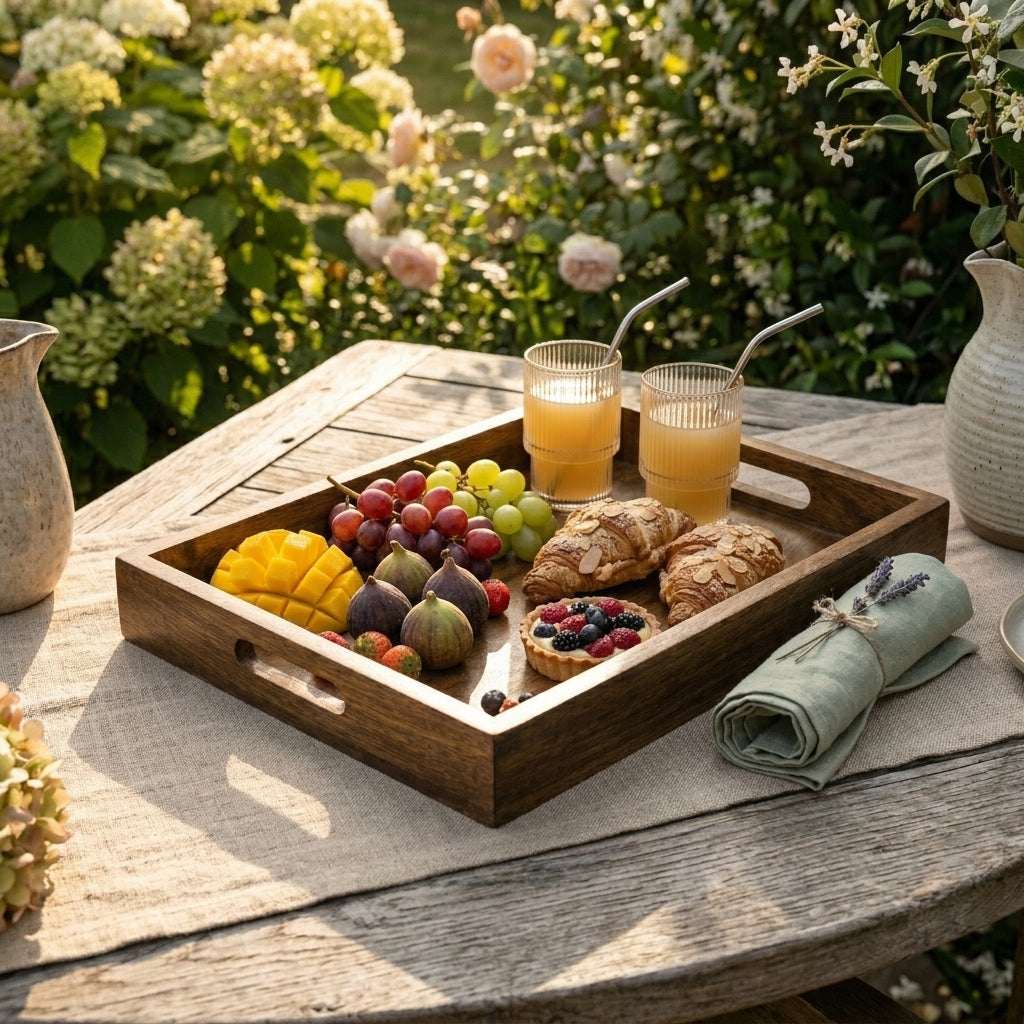 Rectangular Mango Wood Serving Tray Medium — House of Avana, view 1 of 8