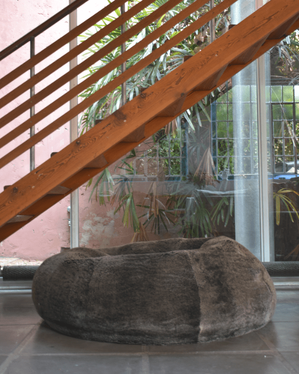 Shearling Handmade Pouf - Homelosophy, view 2
