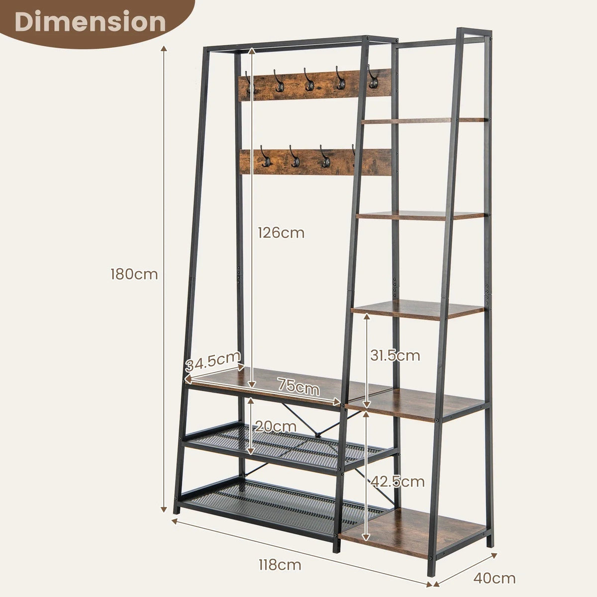 Hall Tree - Storage Wooden Bench — House of Avana, view 2 of 12