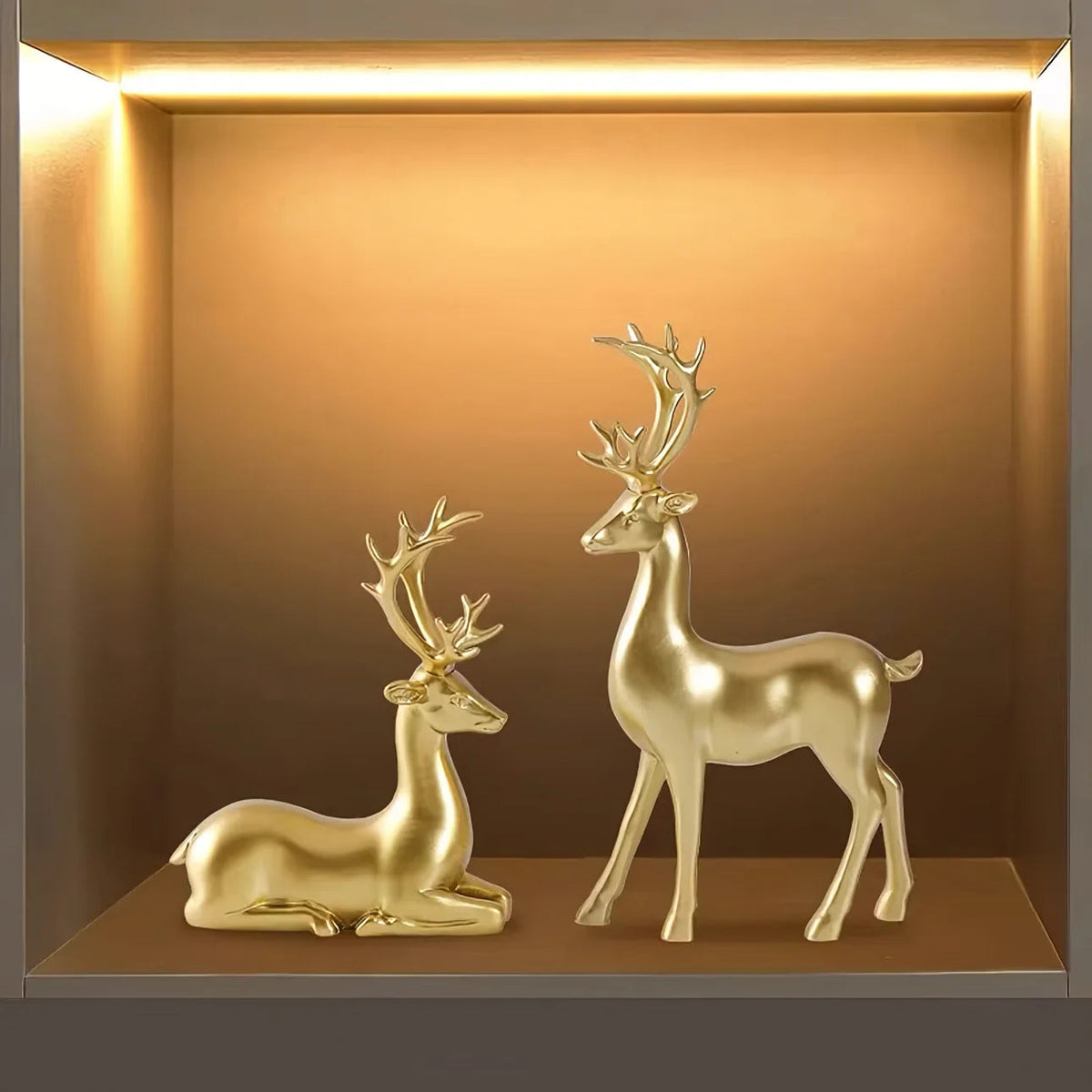 Handmade Ceramic Deer Figurines for Christmas Home Decor