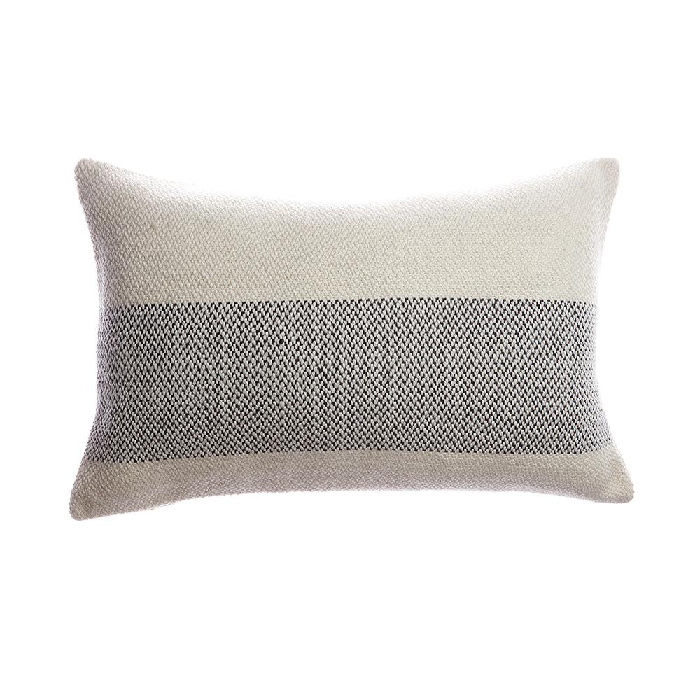 Black Band Woven Pillow - Homelosophy