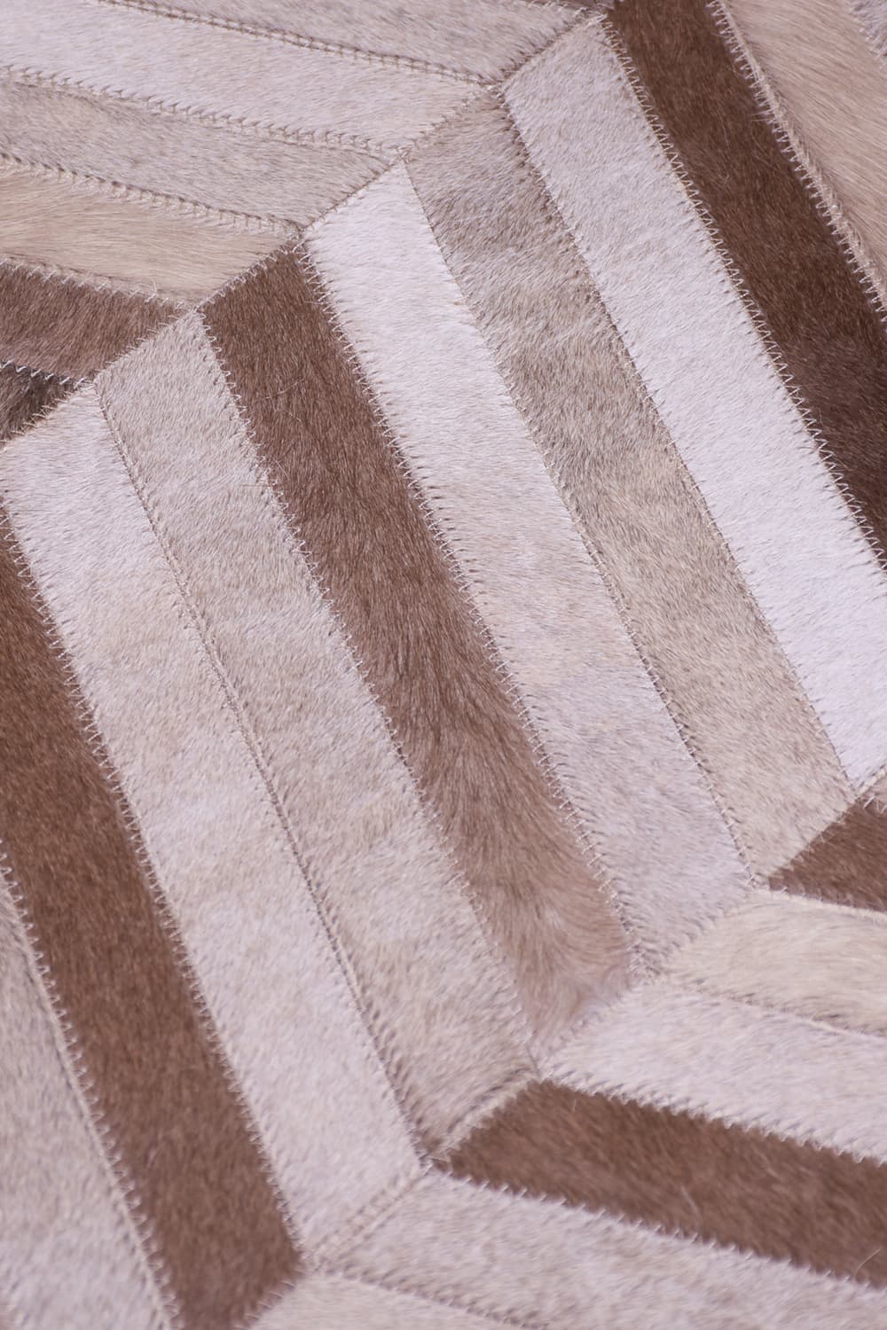 HERRINGBONE LONG – Large Patchwork Cowhide Rug - Homelosophy, view 3