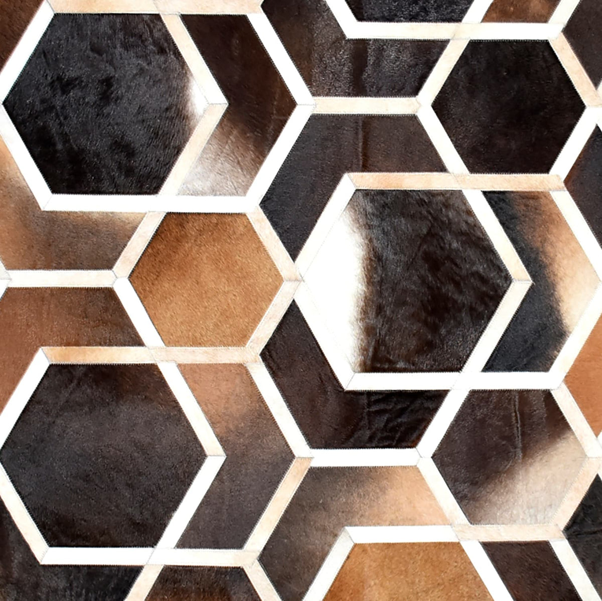 HEXAGON – Modern Patterned Rug in Organic Hide - Homelosophy