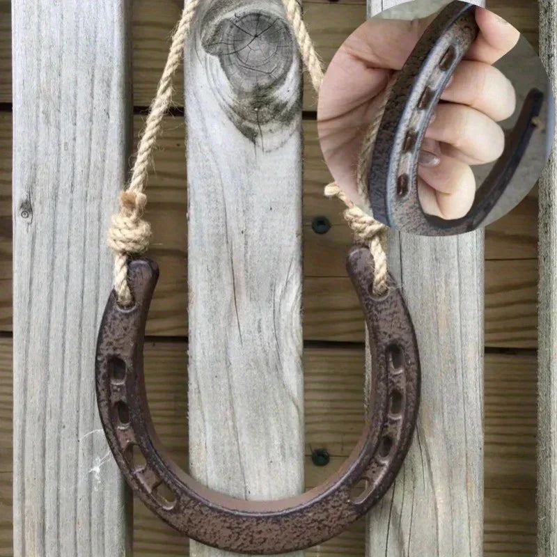 Horseshoe Decor - Retro Yellow Hemp Rope Hanging
