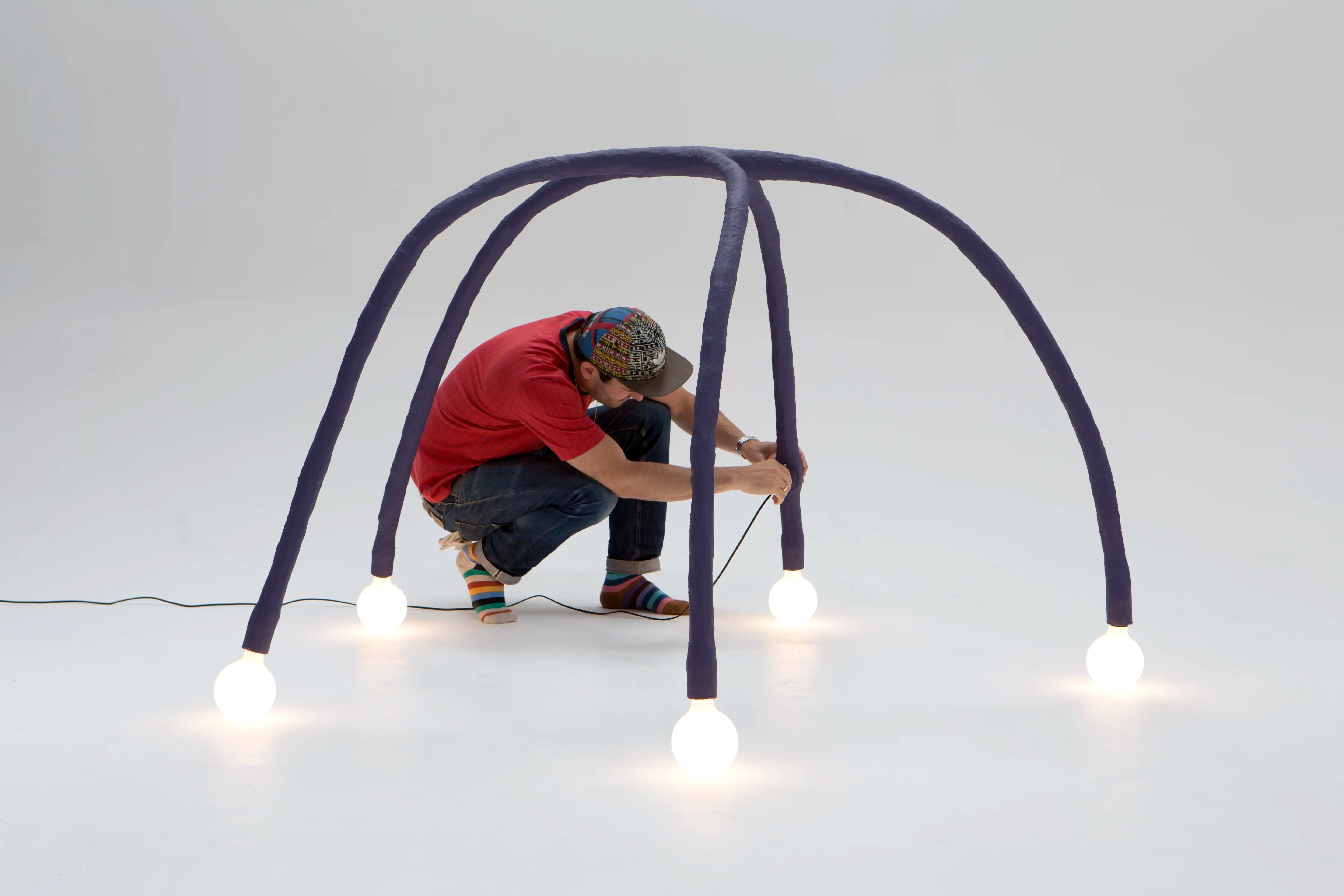 Experimental Purple Floor Lamp - IC-13 by Studio Josha