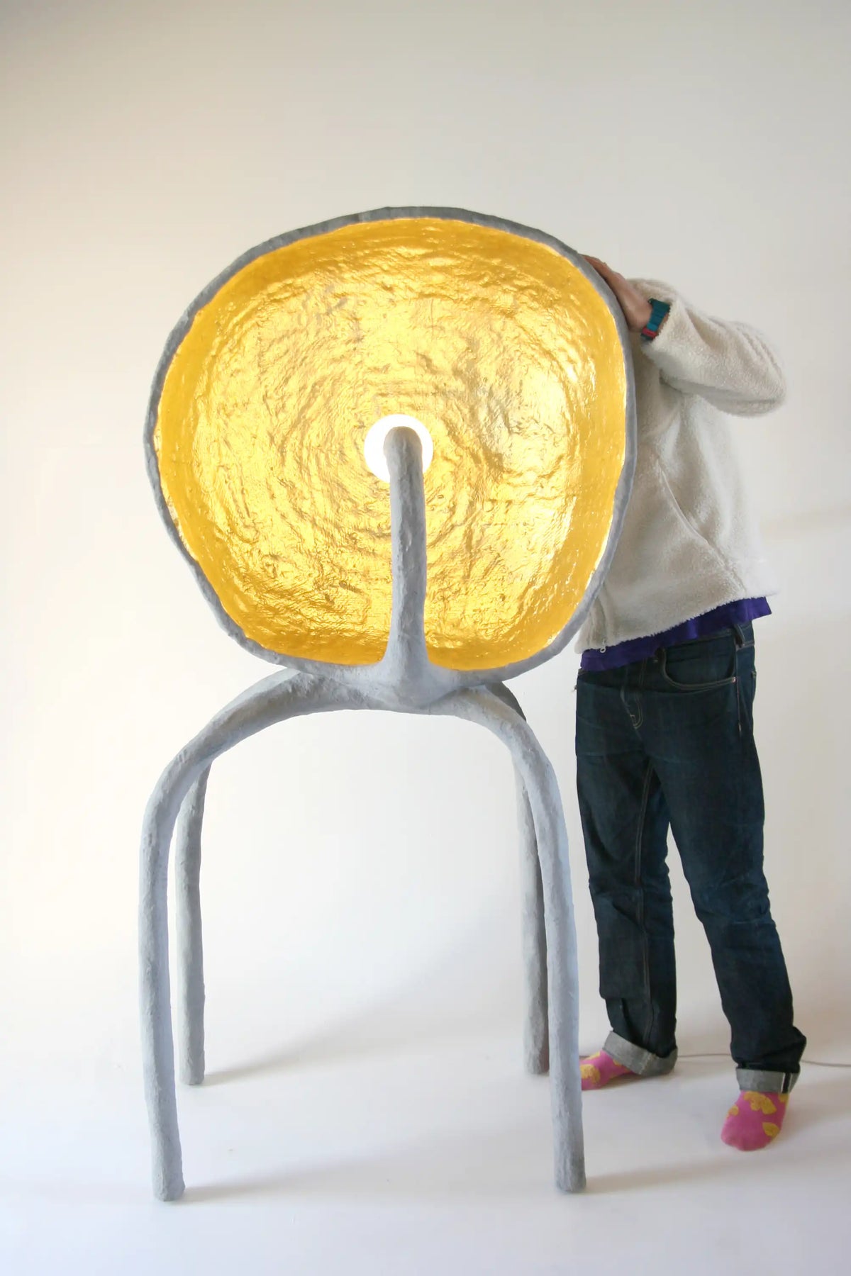 Maximalist White Floor Lamp - IC-17 by Studio Josha
