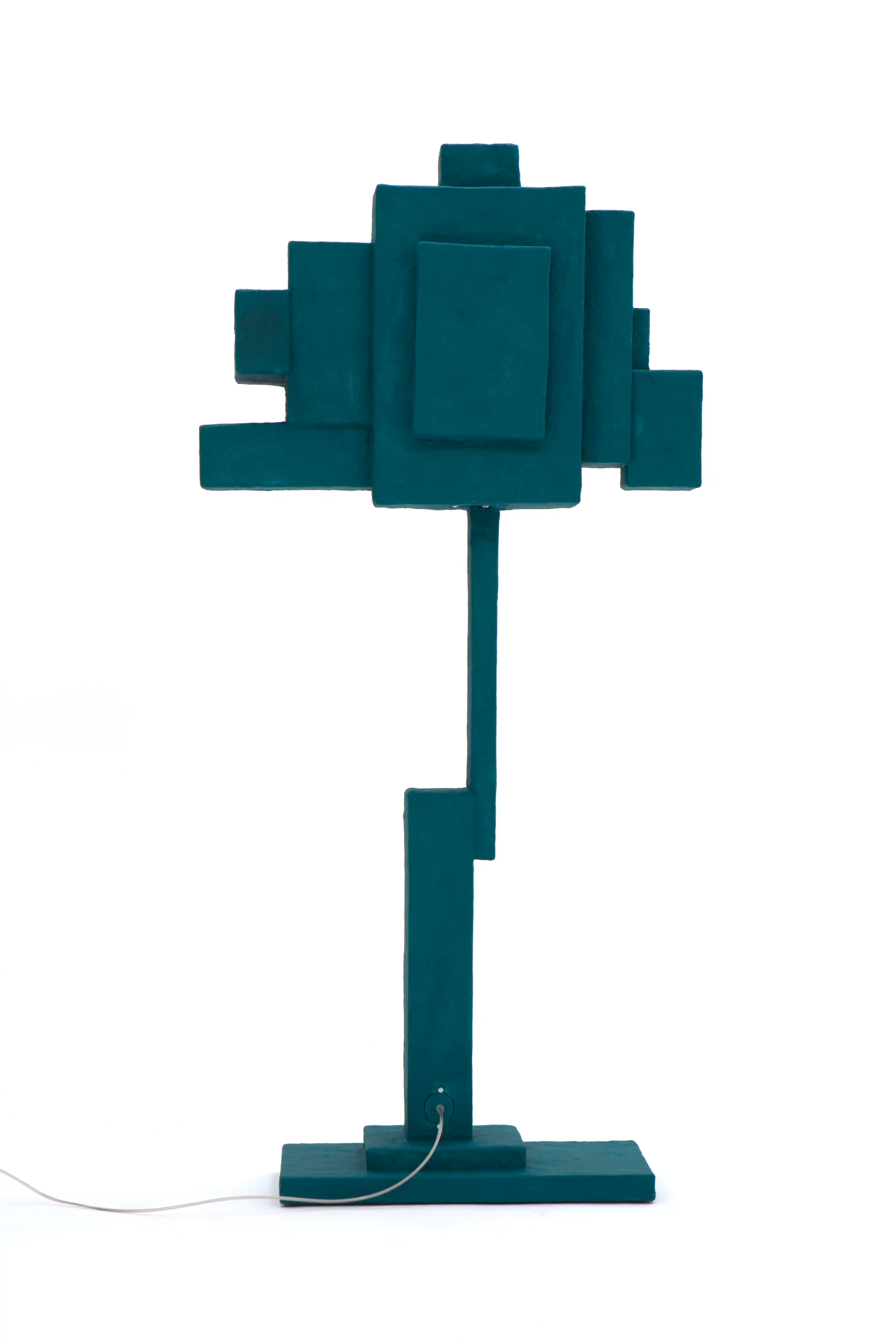 Teal Upcycled Floor Lamp - BOX-1 by Studio Josha