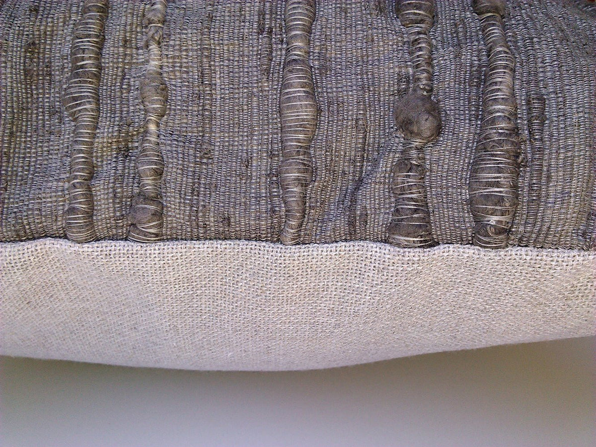 Luxe Grey Silk Lumbar Pillow - Homelosophy, view 2