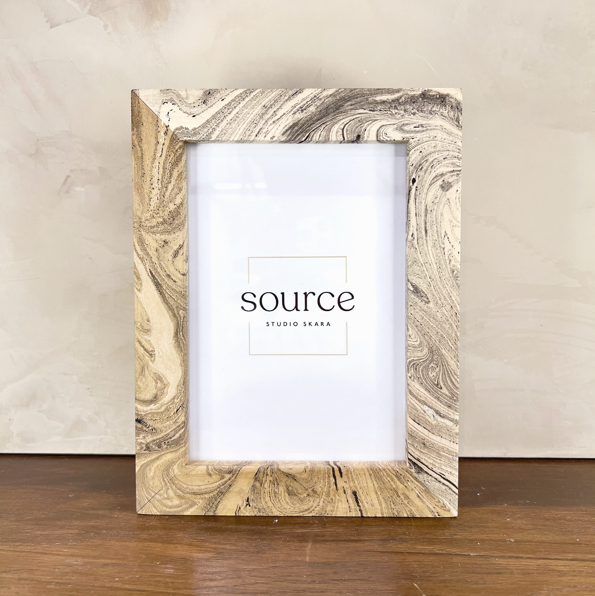 Neue Hand Marbled Wood Picture Frame - B&W & Neutrals (5x7) - Source by Studio Skara, view 3