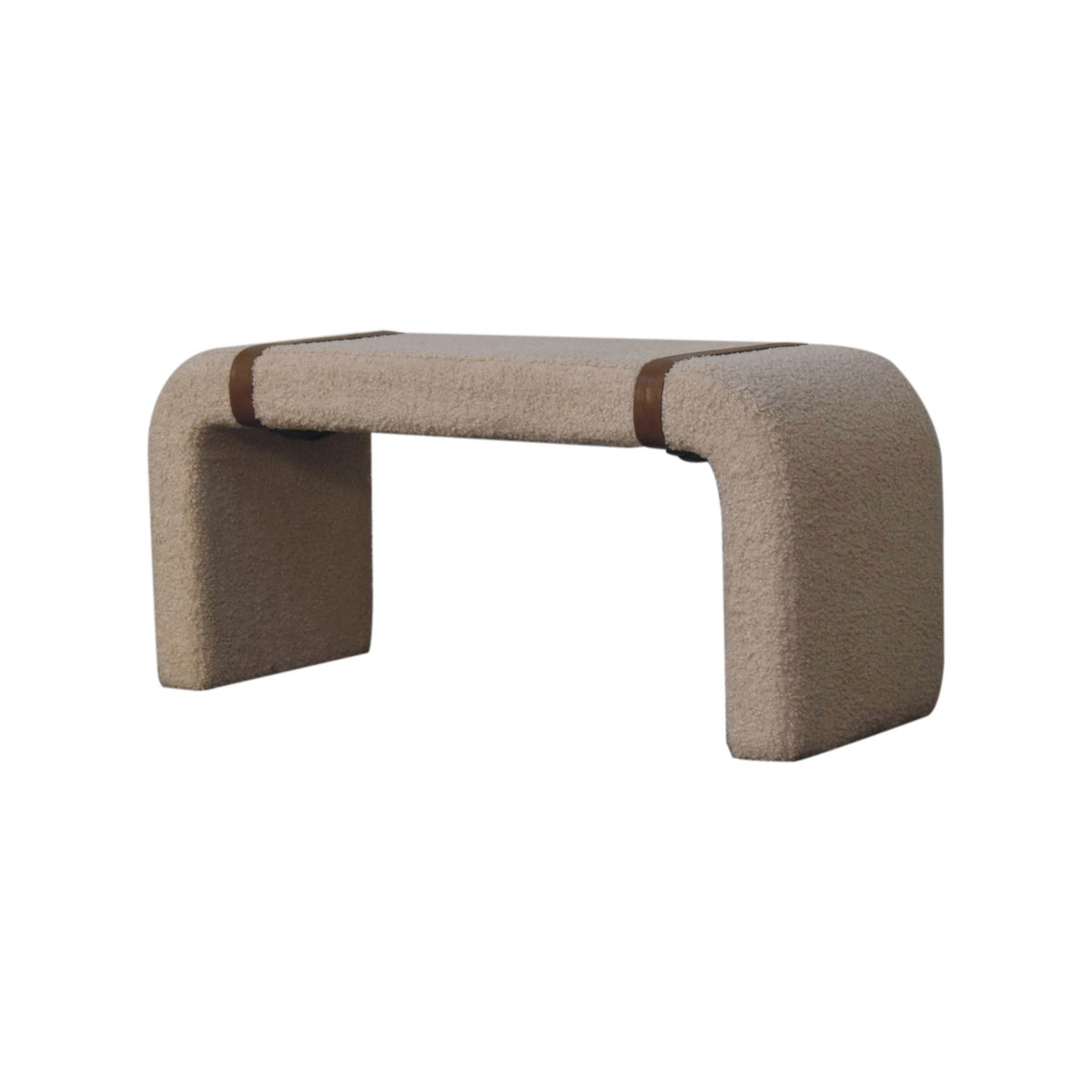 Boucle Leather Strap Bench — Artisan Furniture IN3696, view 2