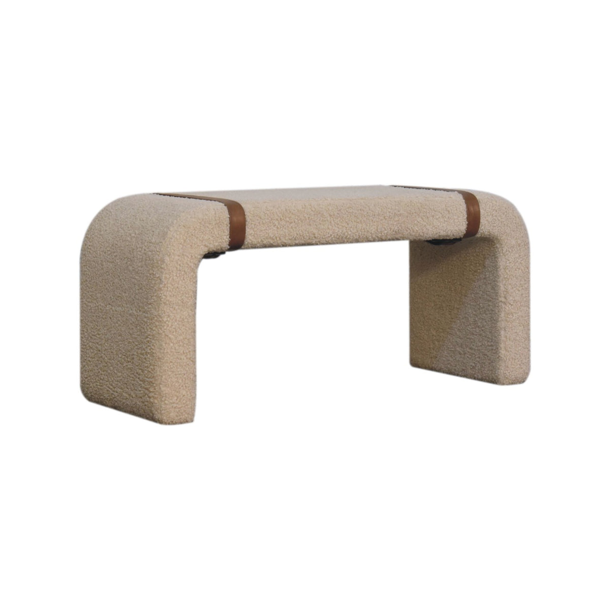 Boucle Leather Strap Bench — Artisan Furniture IN3696, view 3
