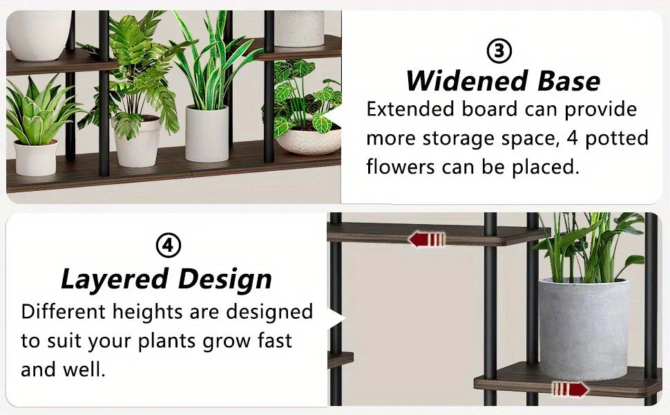4-Tier Metal Plant Stand Indoor 10 Pot Tiered Flower Holder
