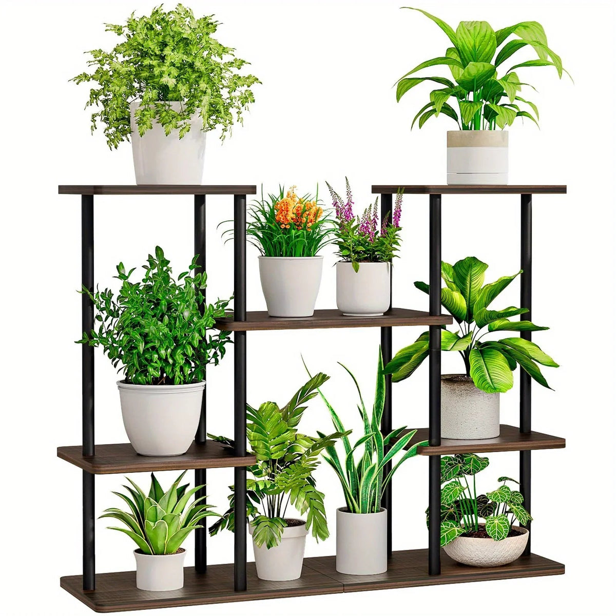 4-Tier Metal Plant Stand Indoor 10 Pot Tiered Flower Holder