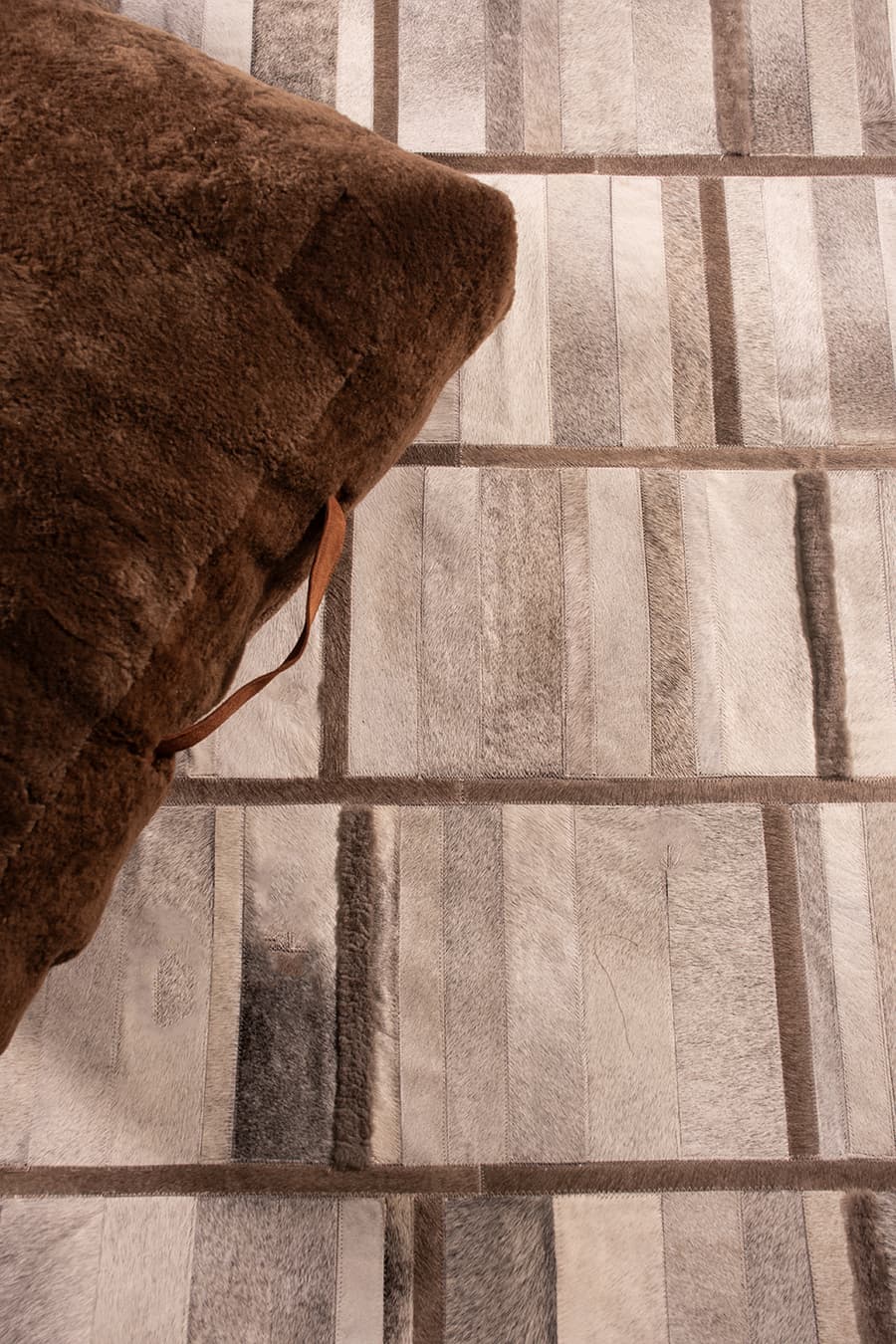 INTERSECTION – Custom Cowhide & Shearling Rug - Homelosophy, view 6