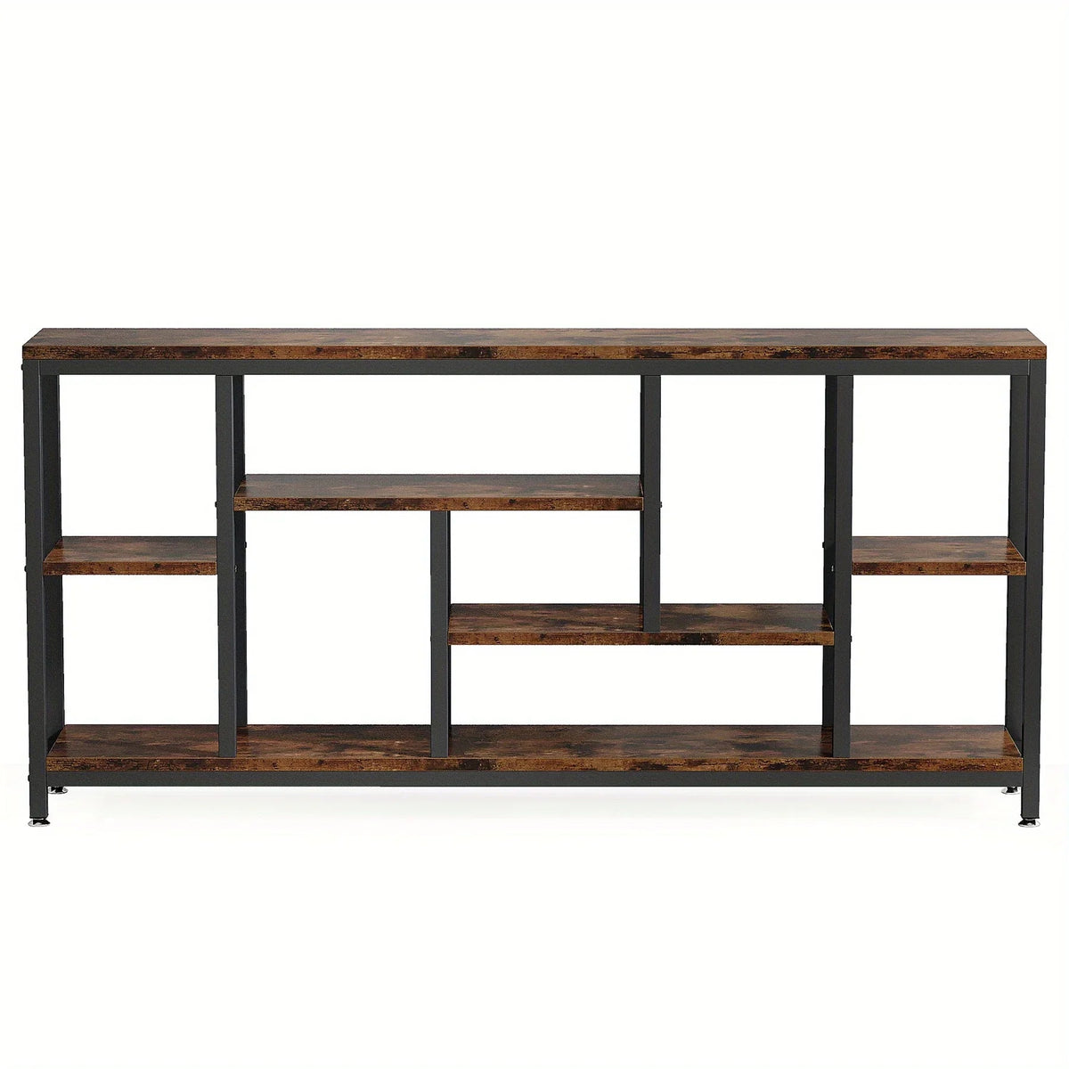 Industrial Metal Console Table, 70.9" Long with 3-Tier Storage Shelves — House of Avana, view 1 of 14