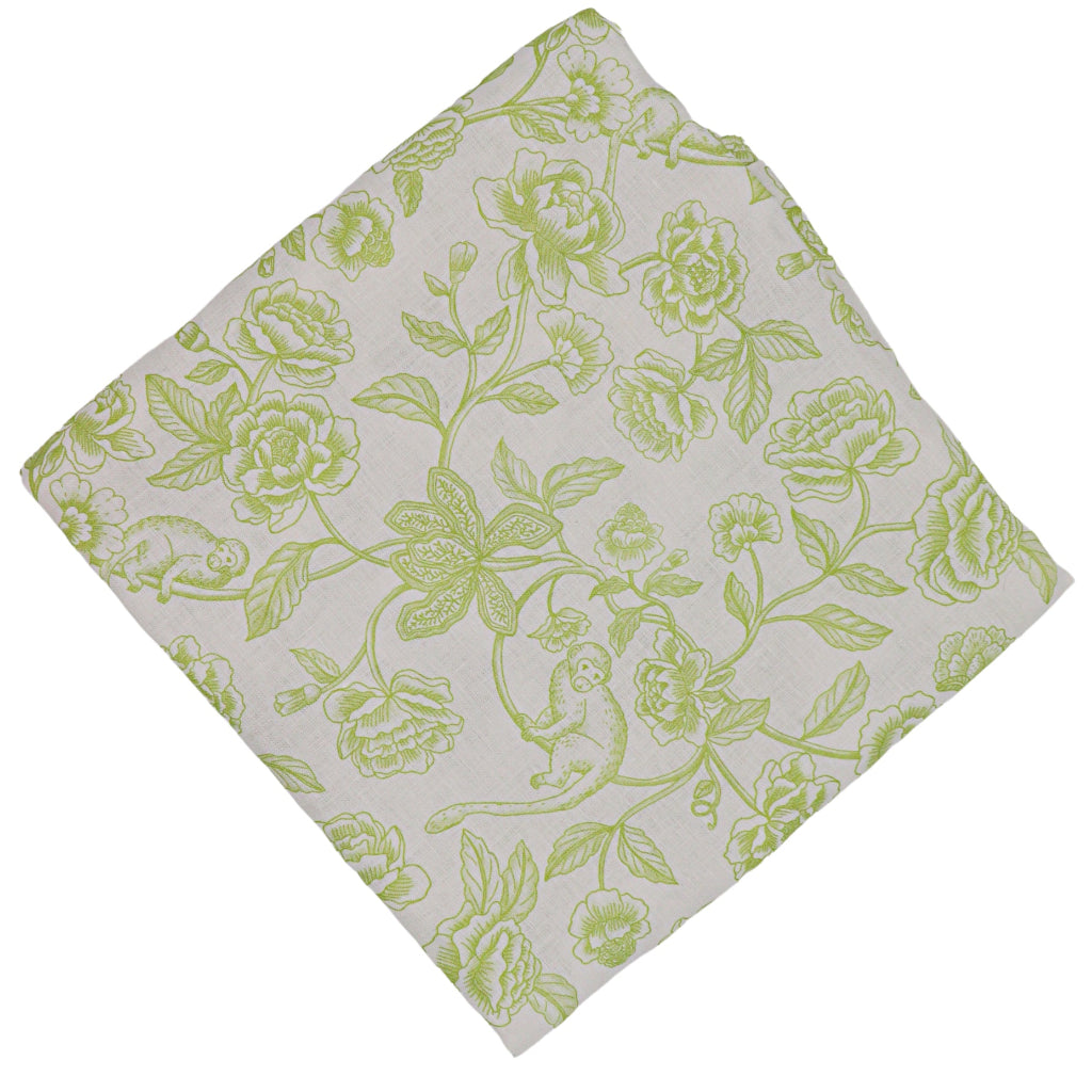 100% Premium Linen - Ivory Flora Parlour Tablecloth