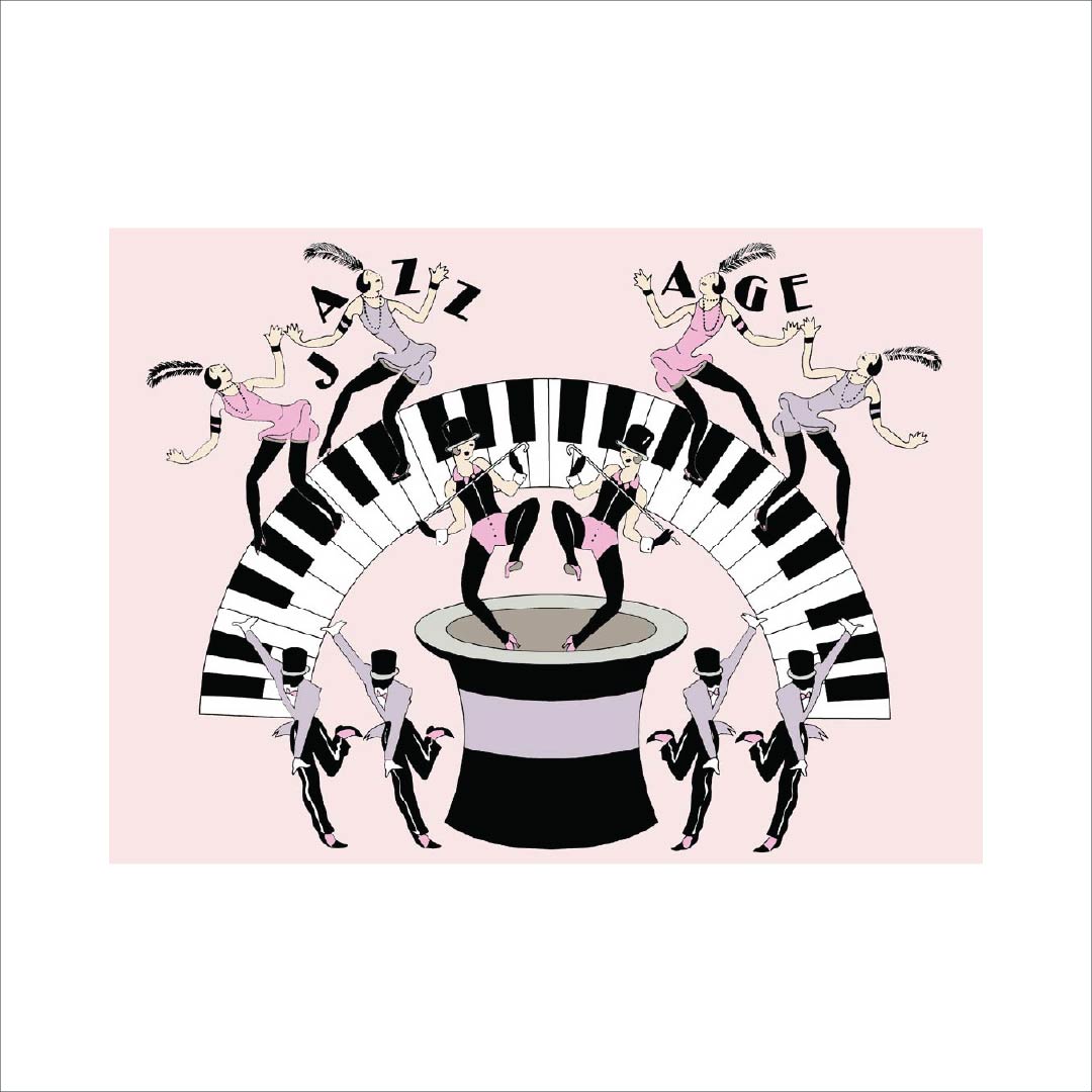 Custom Art Deco Jazz Age Wallpaper