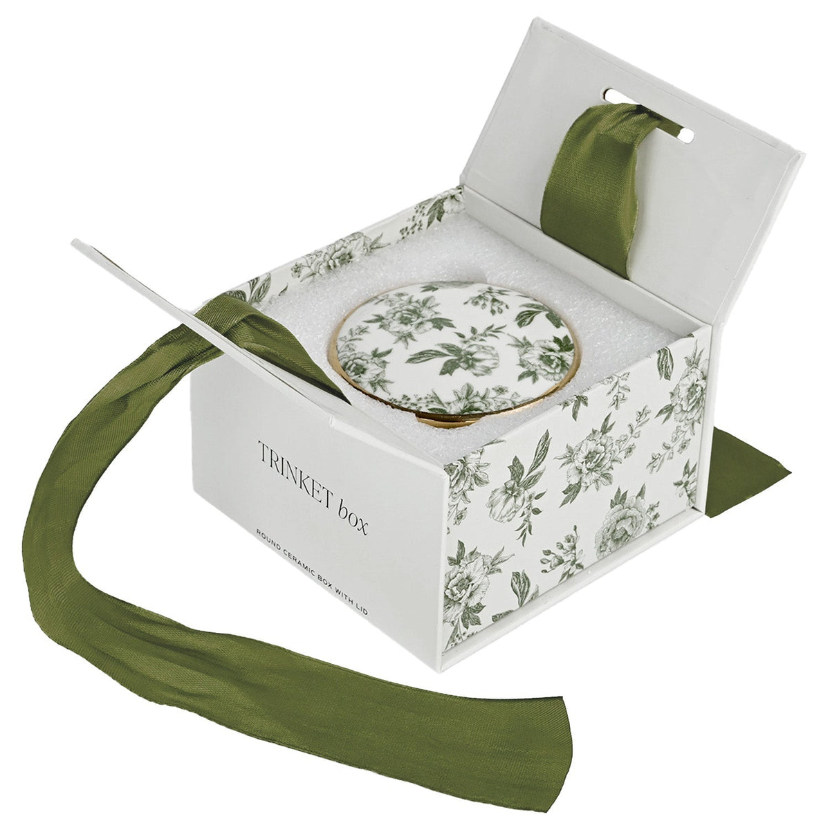 Green Delft Trinket Dish with Lid - Sweet Water Decor, view 7
