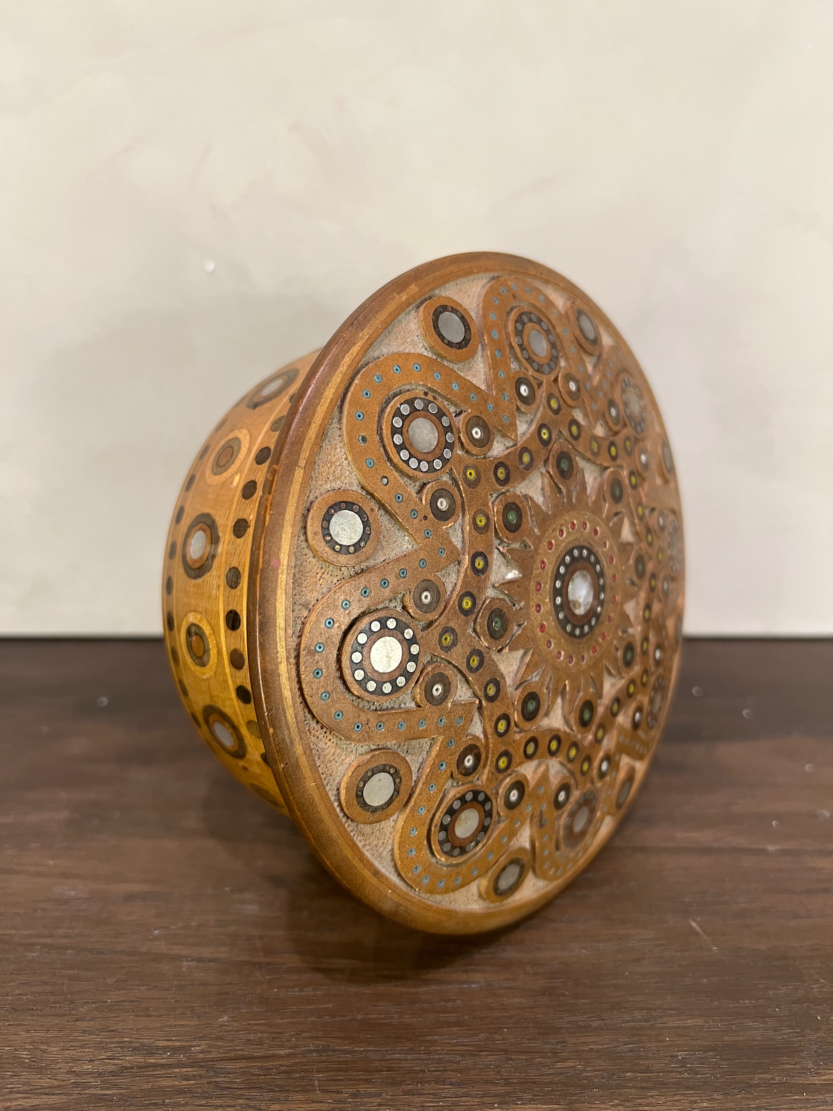 Kalyna Vintage Round Carved Keepsake Box - Source by Studio Skara, view 4