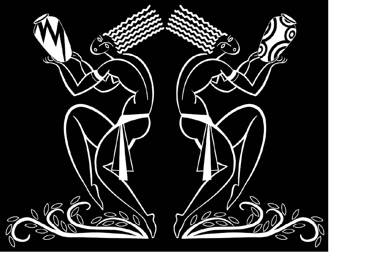 Custom Art Deco Les Danseurs Wallpaper