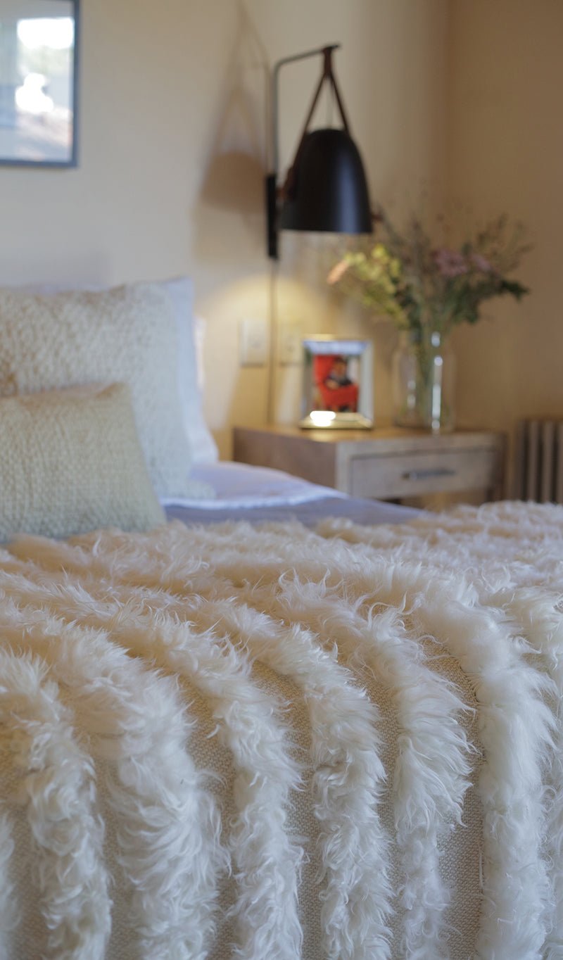 Lambskin Full Striped Blanket - Homelosophy, view 4