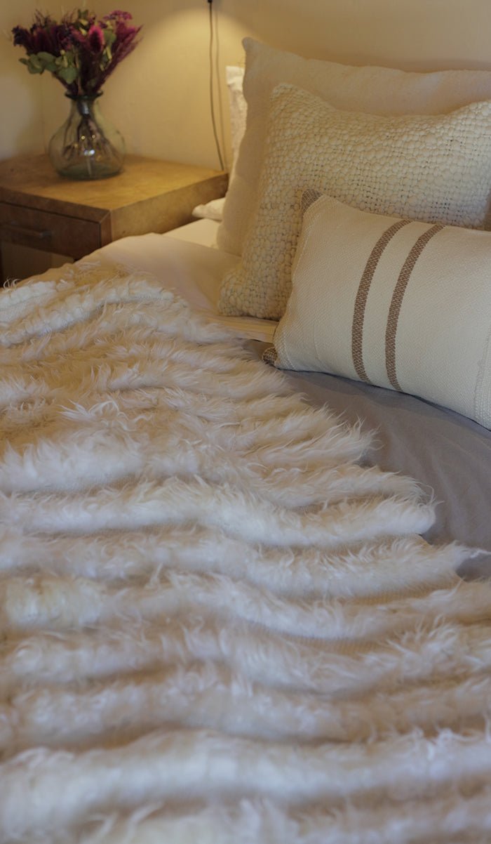 Lambskin Full Striped Blanket - Homelosophy, view 5