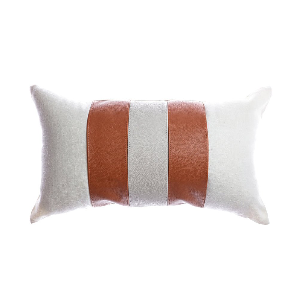 Leather Stripes Lumbar Pillow - Homelosophy