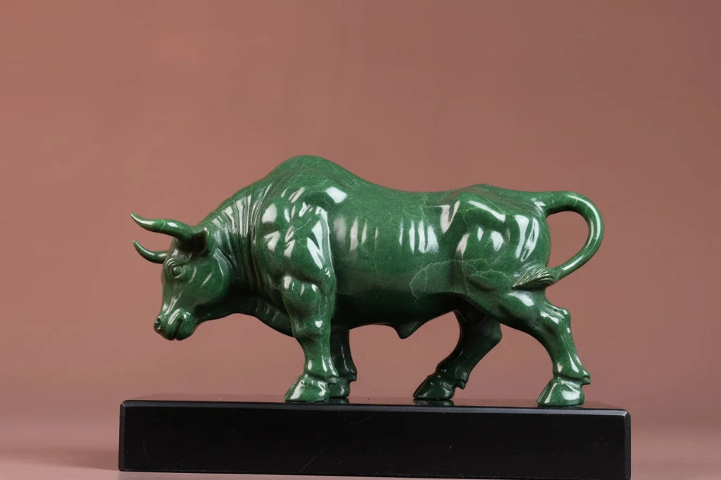 Green & Gold Rhinoceros Statue